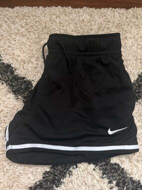 Nike Black Mesh Kids Shorts with White Stripe